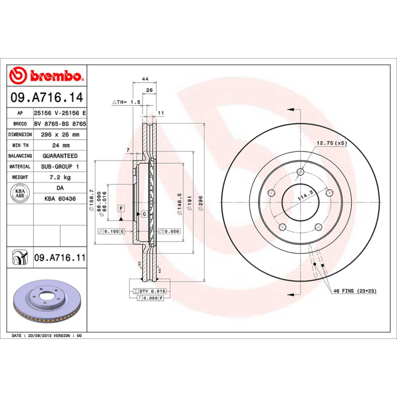 Disco freno asse anteriore - BREMBO