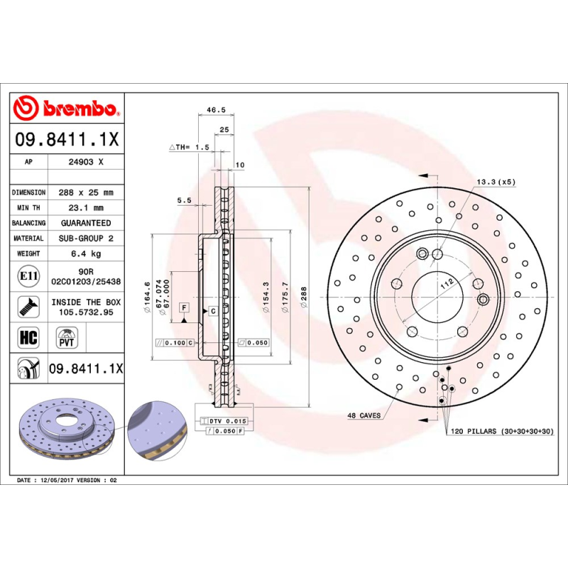 Disco freno asse anteriore - BREMBO