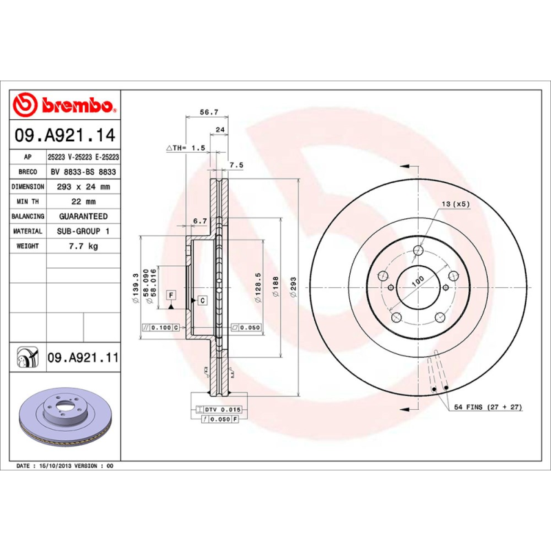 Disco freno asse anteriore - BREMBO