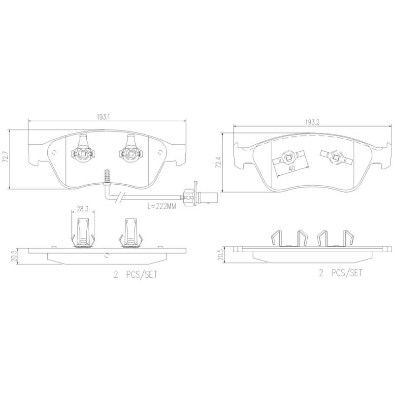 Pastiglie freno asse anteriore - BREMBO