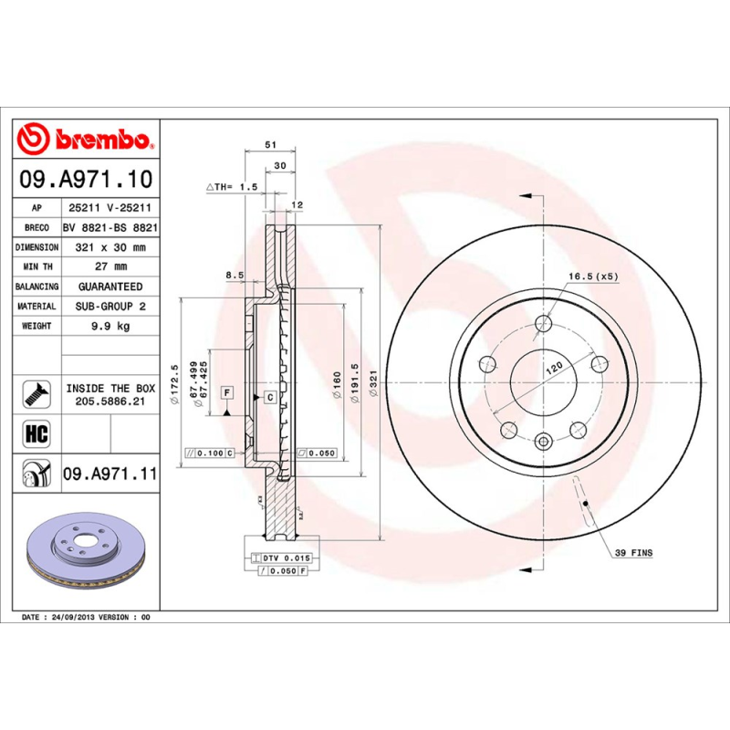Disco freno asse anteriore - BREMBO