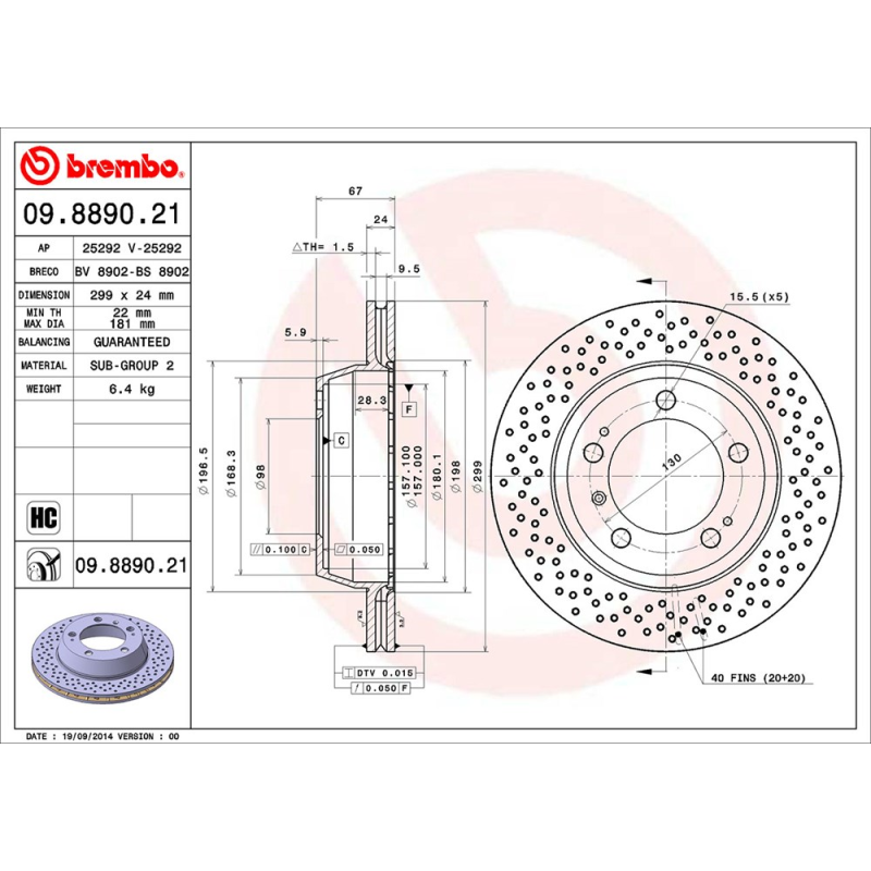 Disco freno asse posteriore - BREMBO
