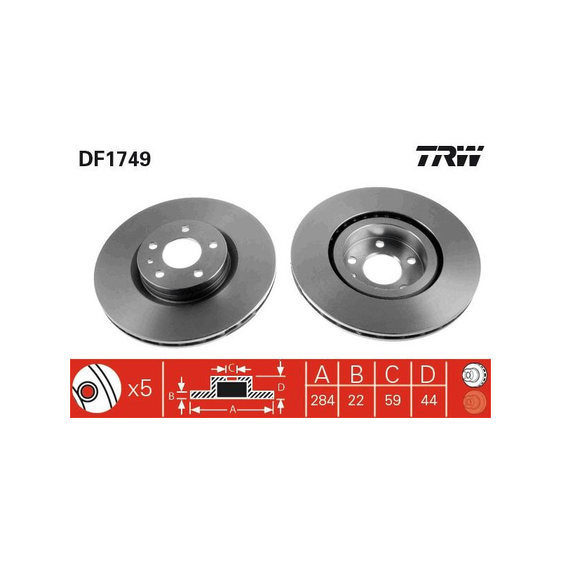 Disco freno asse anteriore - TRW