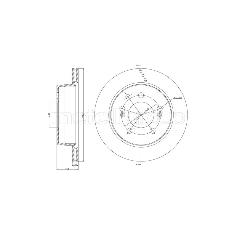 Disco freno asse posteriore - METELLI