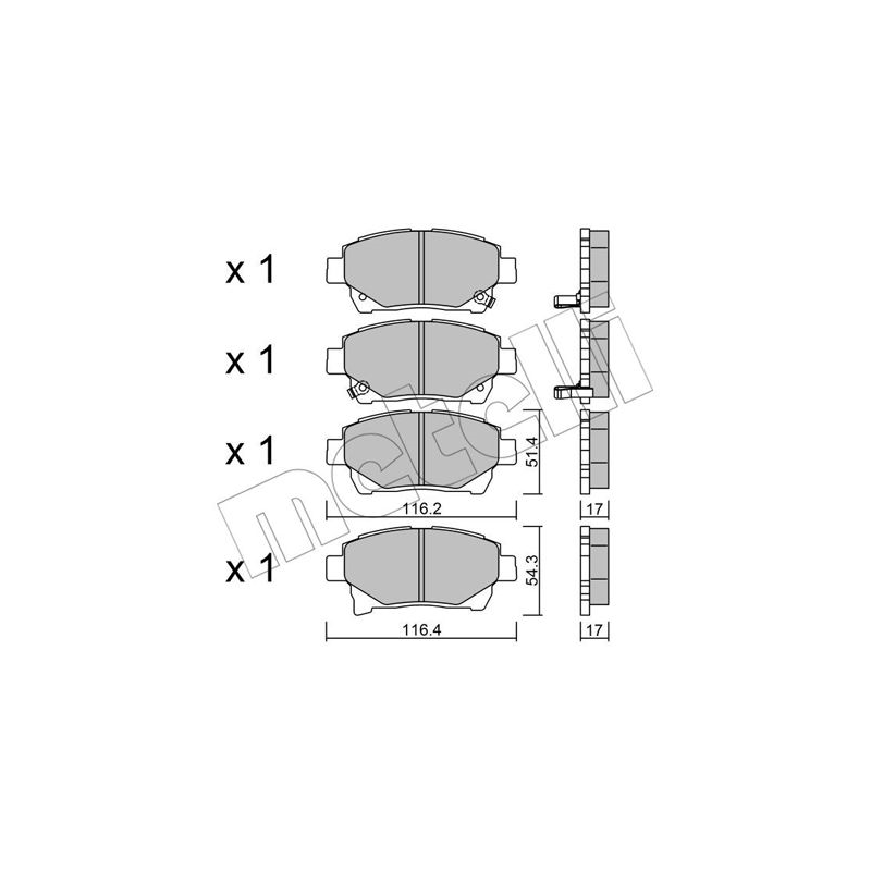 Pastiglie freno asse anteriore - METELLI