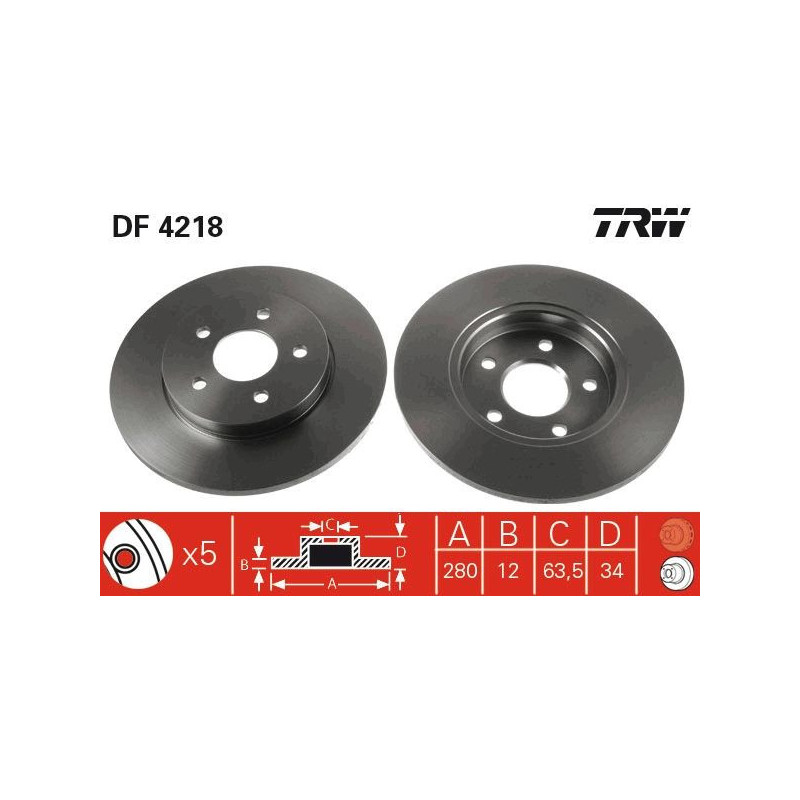 Disco freno asse posteriore - TRW