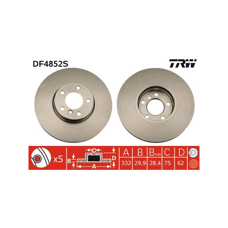 Disco freno asse anteriore - TRW