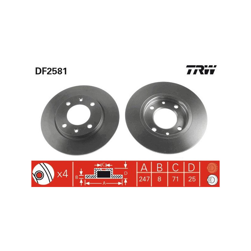 Disco freno asse posteriore - TRW