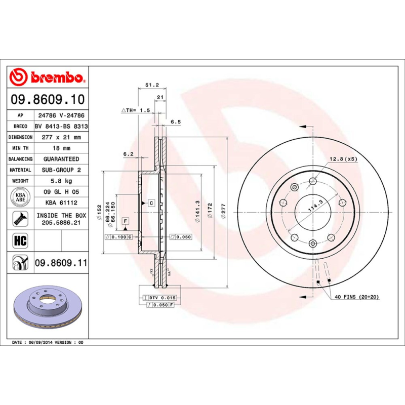 Disco freno asse anteriore - BREMBO