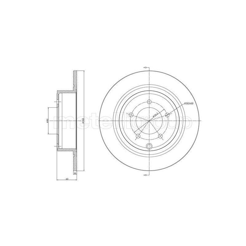 Disco freno asse posteriore - METELLI