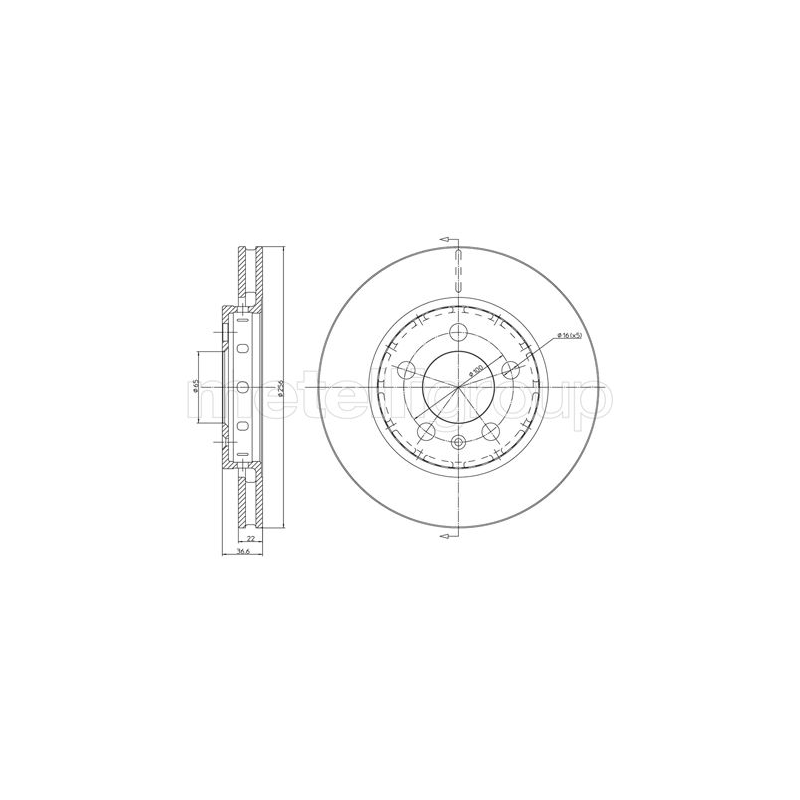 Disco freno asse posteriore - METELLI