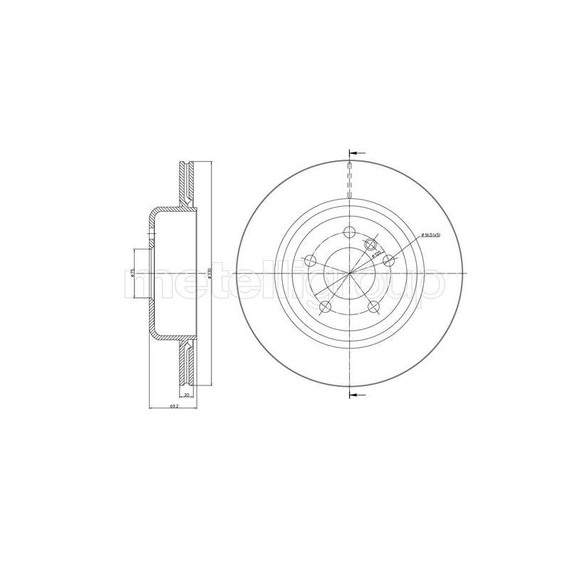 Disco freno asse posteriore - METELLI