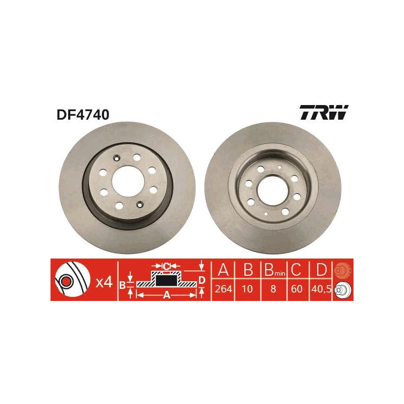 Disco freno asse posteriore - TRW