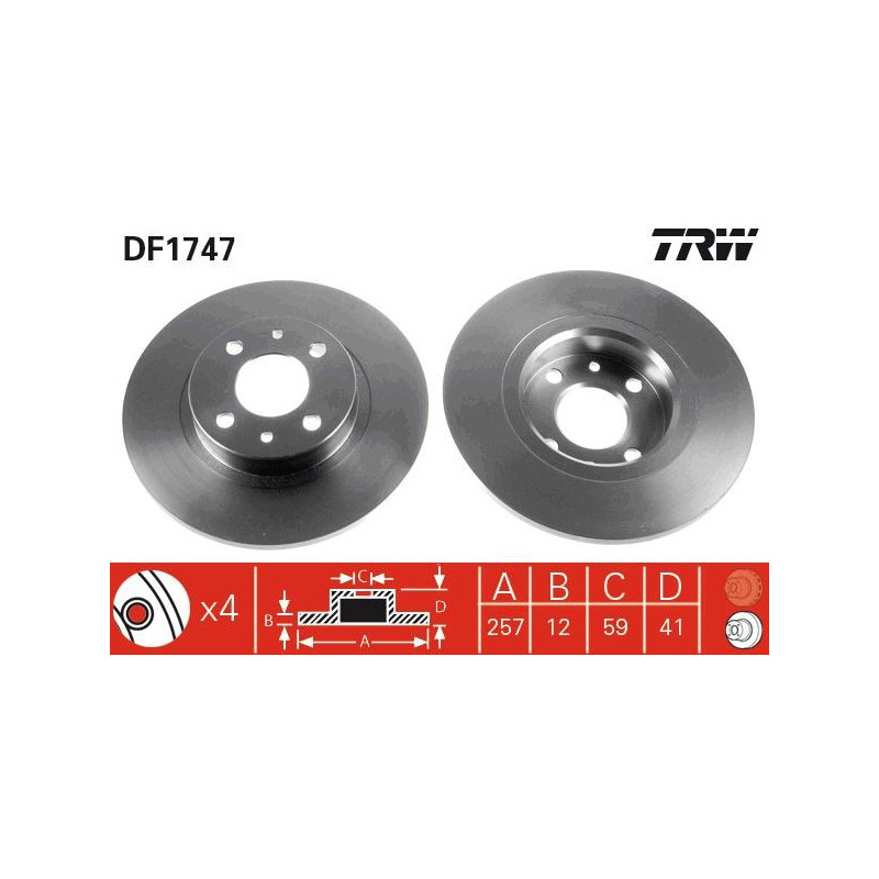 Disco freno asse anteriore - TRW