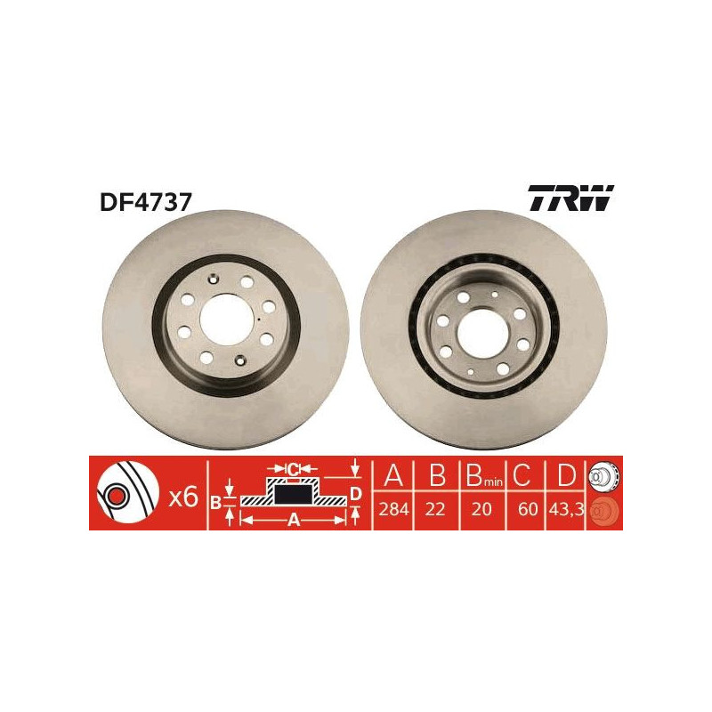 Disco freno asse anteriore - TRW
