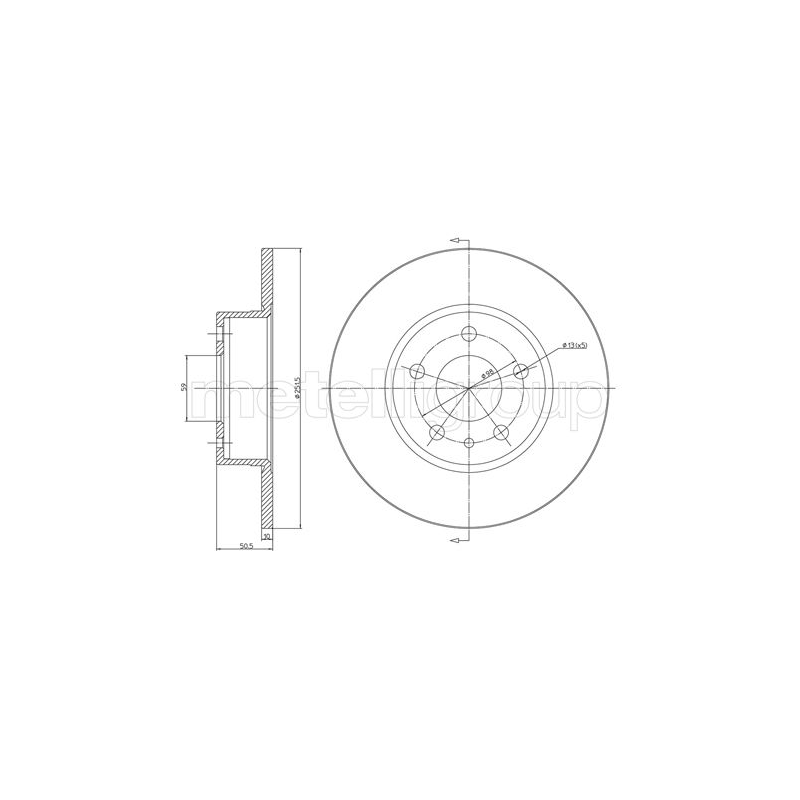 Disco freno asse posteriore - METELLI