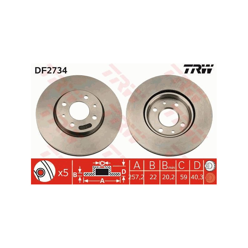 Disco freno asse anteriore - TRW