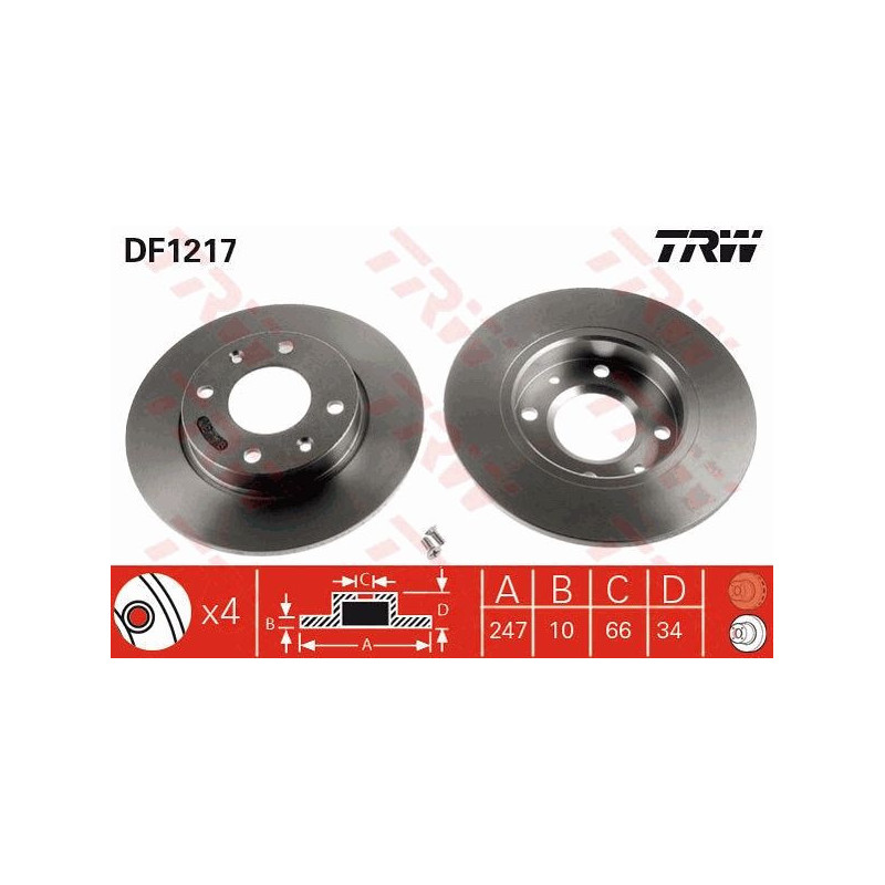 Disco freno asse anteriore - TRW