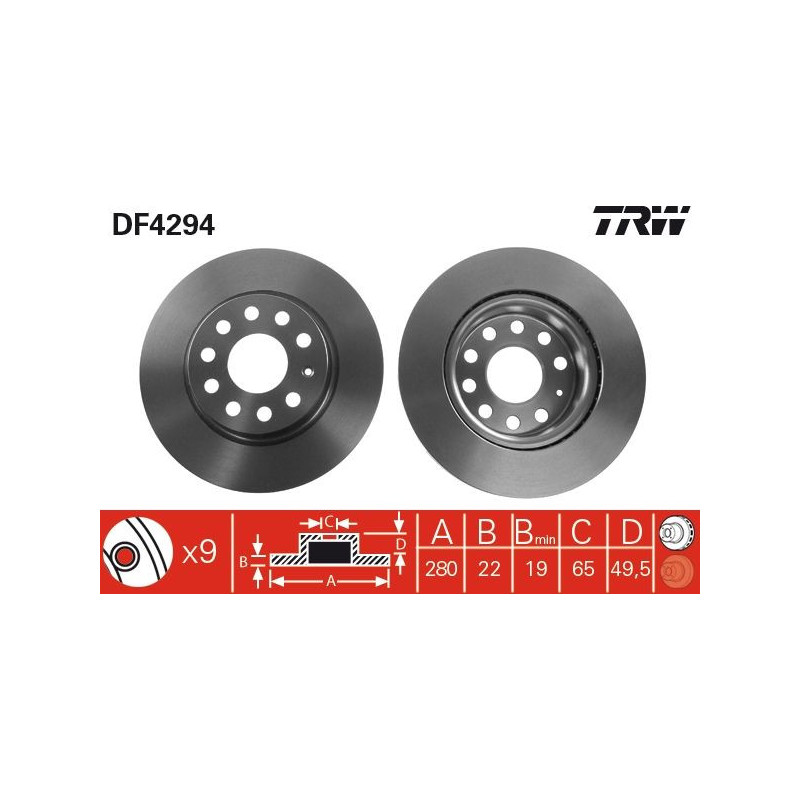 Disco freno asse anteriore - TRW