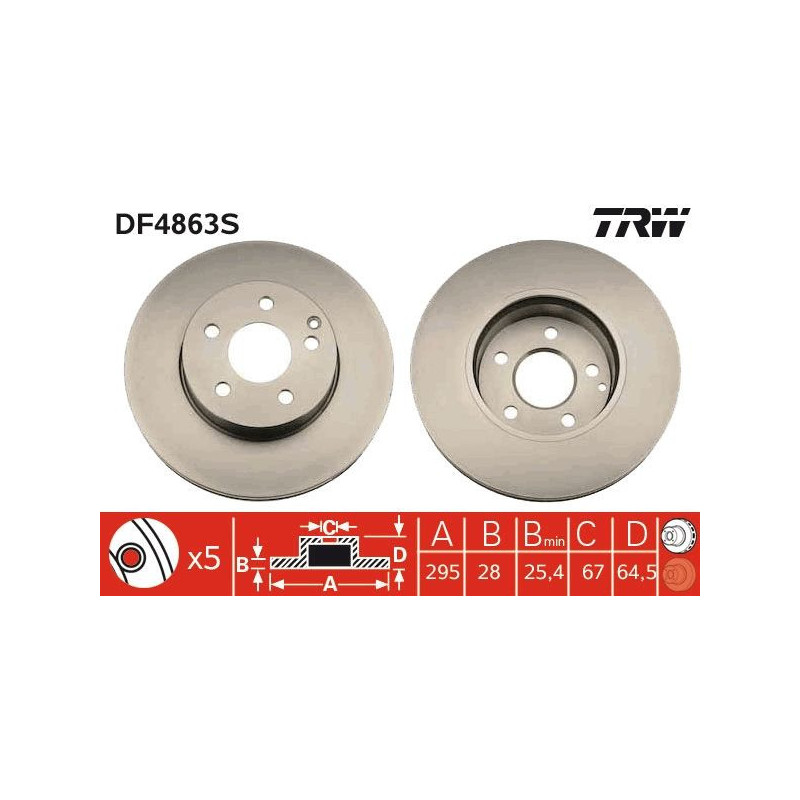 Disco freno asse anteriore - TRW