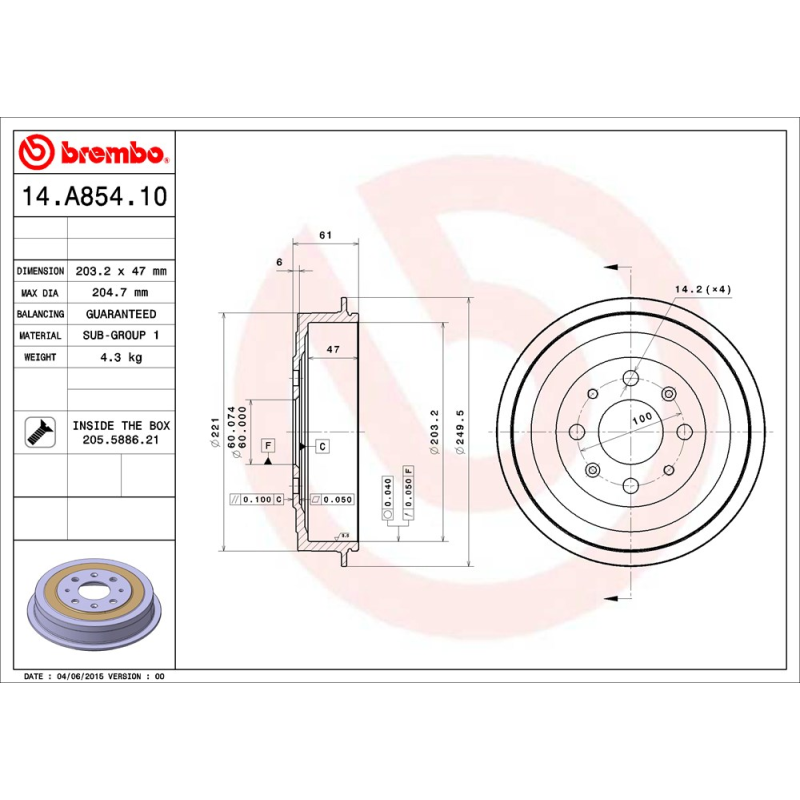 Tamburo freno - BREMBO