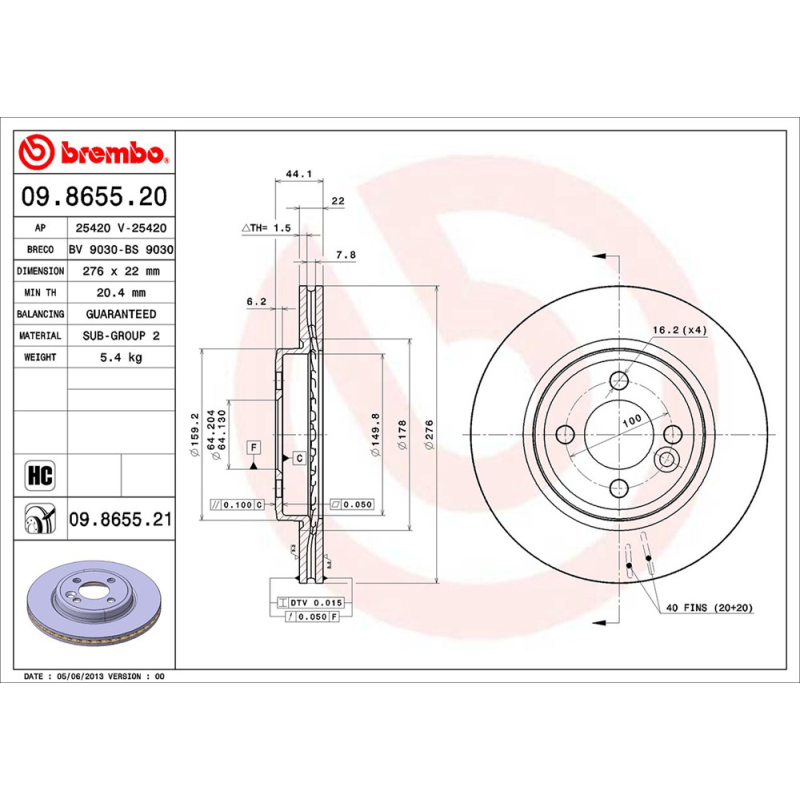 Disco freno asse anteriore - BREMBO