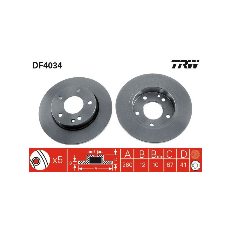 Disco freno asse anteriore - TRW