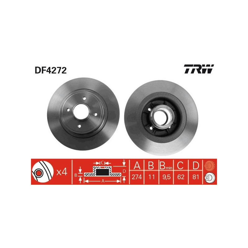 Disco freno asse posteriore - TRW