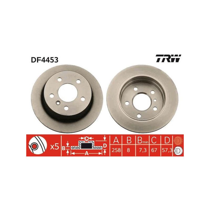 Disco freno asse posteriore - TRW