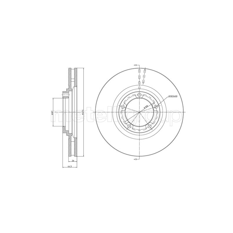 Disco freno asse anteriore - METELLI