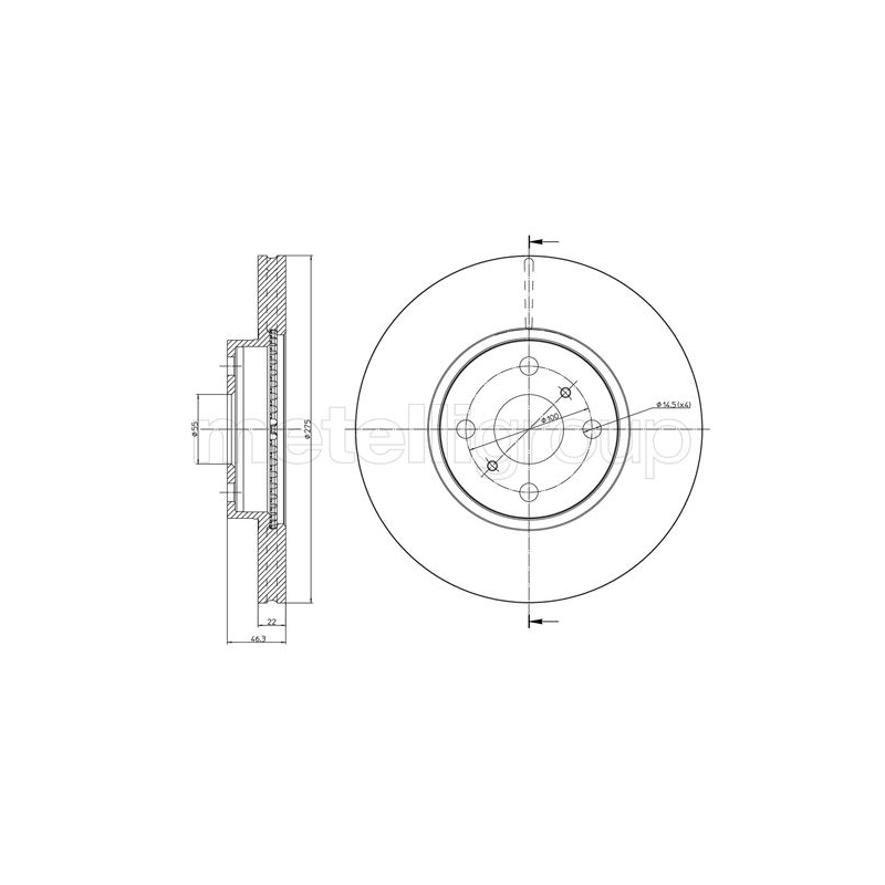 Disco freno asse anteriore - METELLI