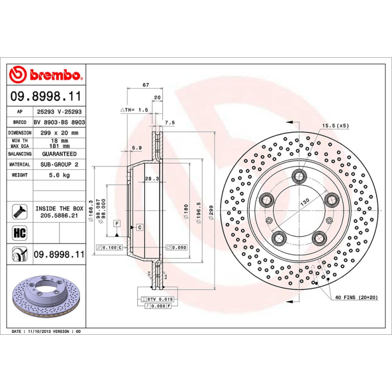 Disco freno asse posteriore - BREMBO