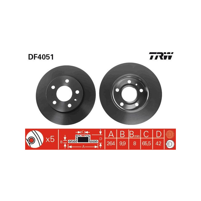 Disco freno asse posteriore - TRW