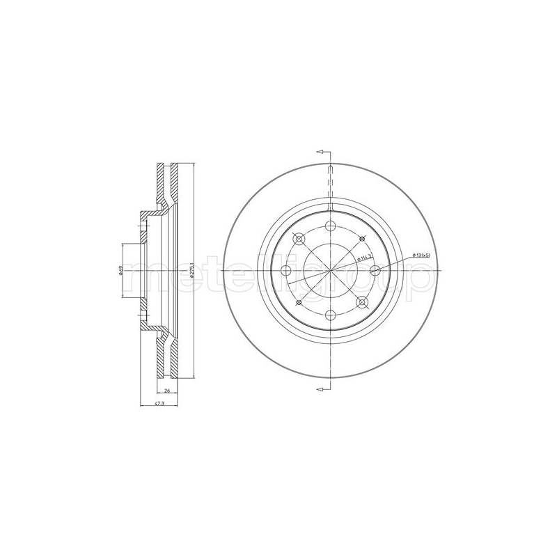 Disco freno asse anteriore - METELLI