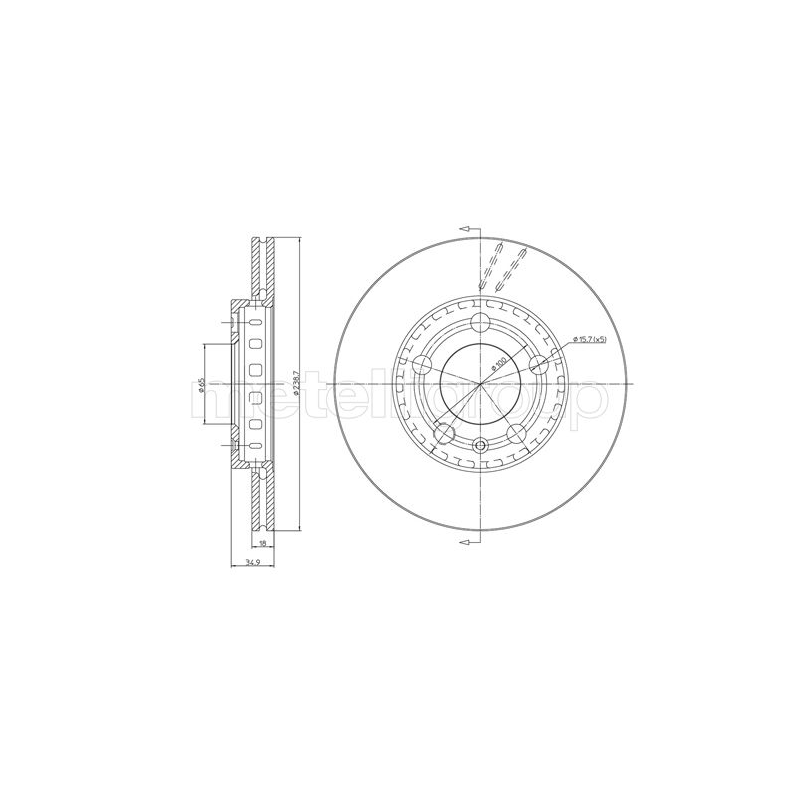 Disco freno asse anteriore - METELLI