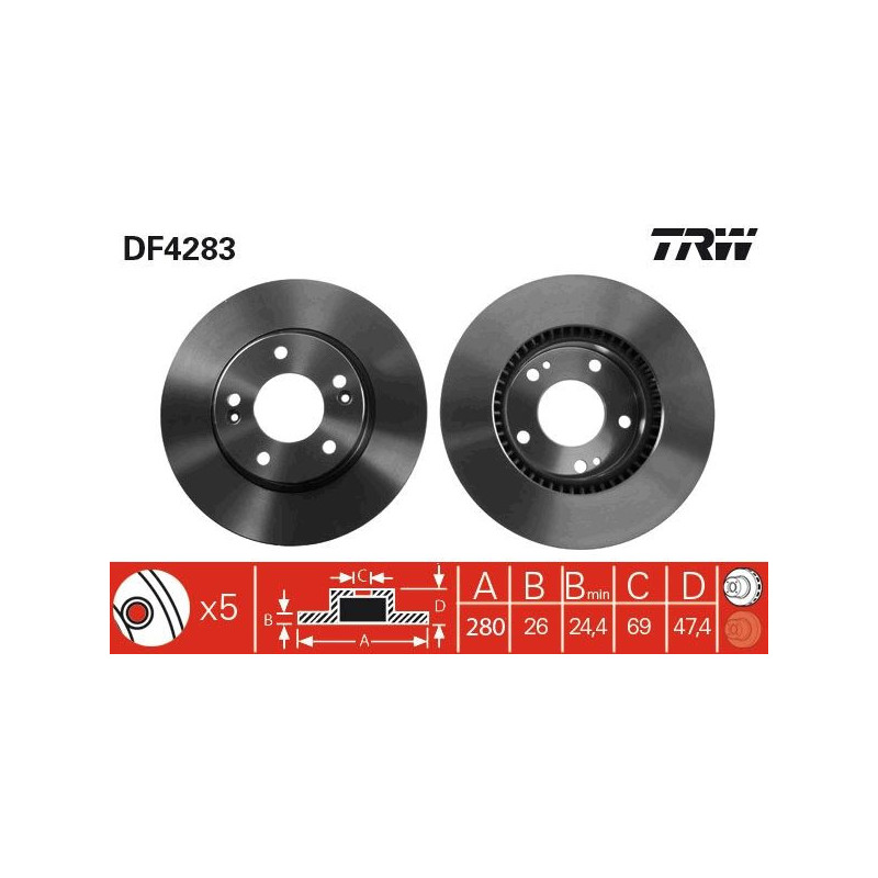 Disco freno asse anteriore - TRW