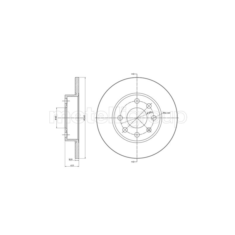 Disco freno asse anteriore - METELLI