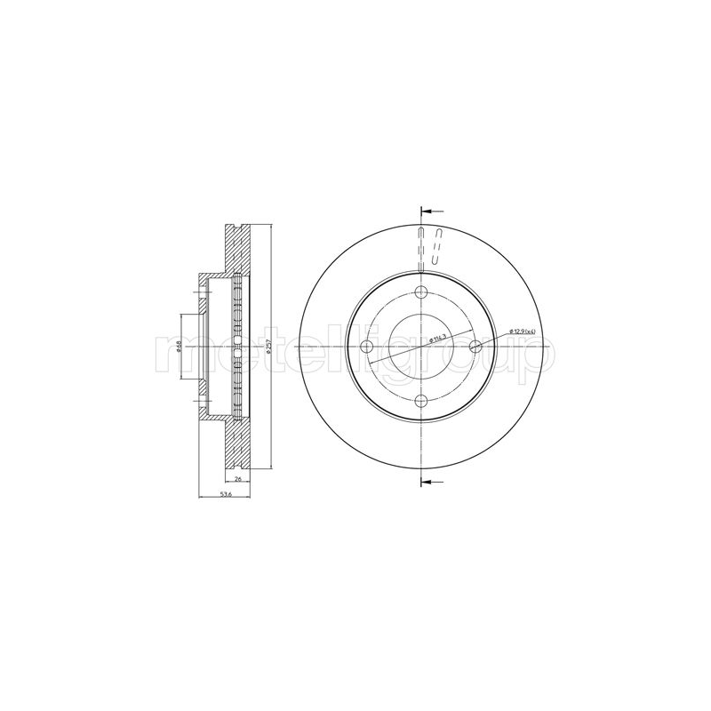 Disco freno asse anteriore - METELLI
