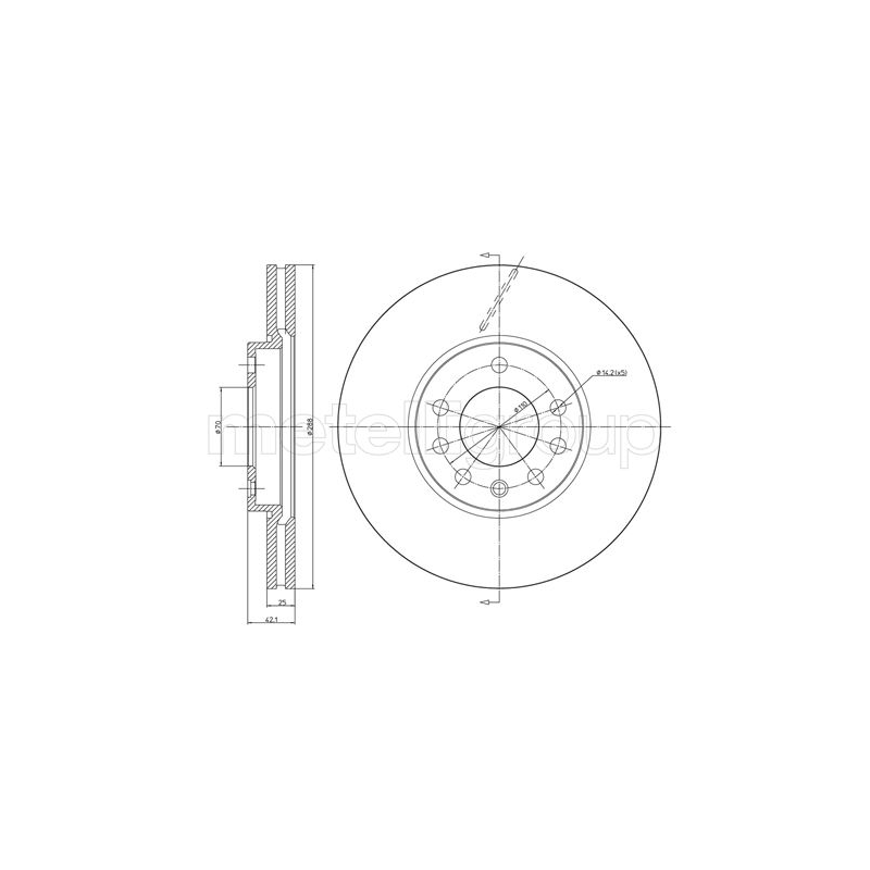 Disco freno asse anteriore - METELLI
