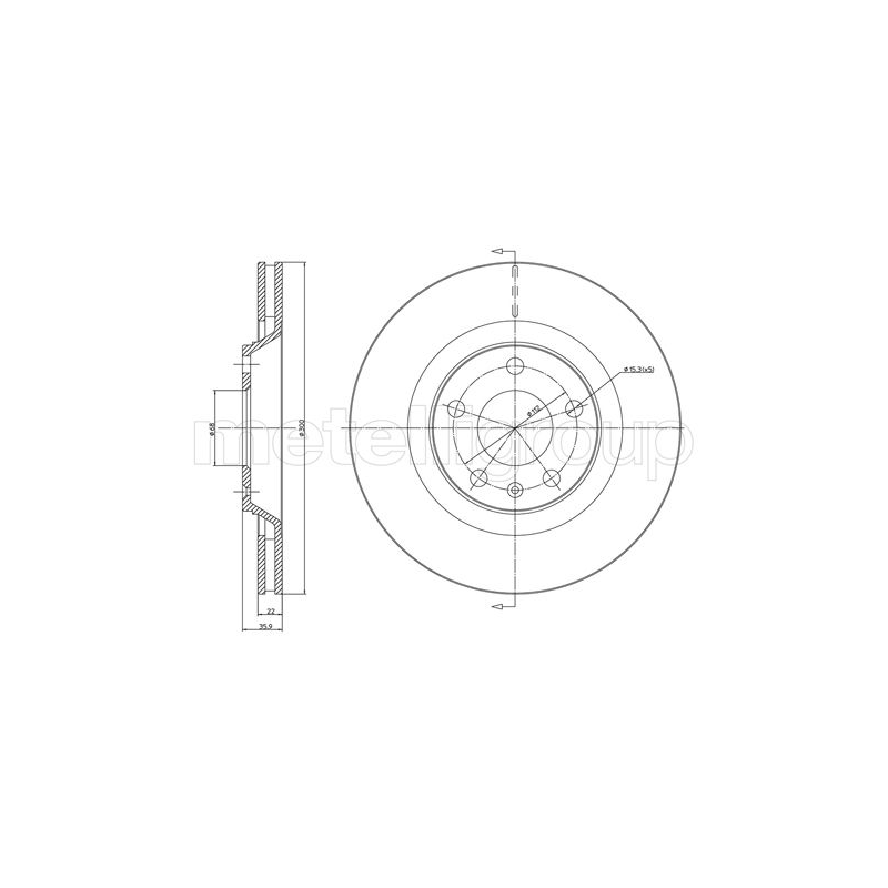 Disco freno asse posteriore - METELLI