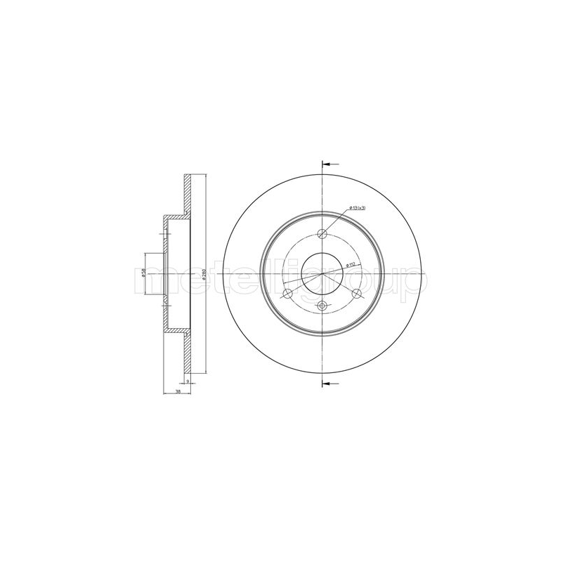 Disco freno asse anteriore - METELLI