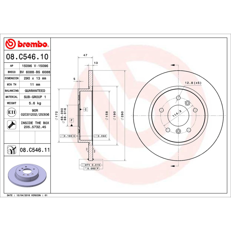 Disco freno asse posteriore - BREMBO