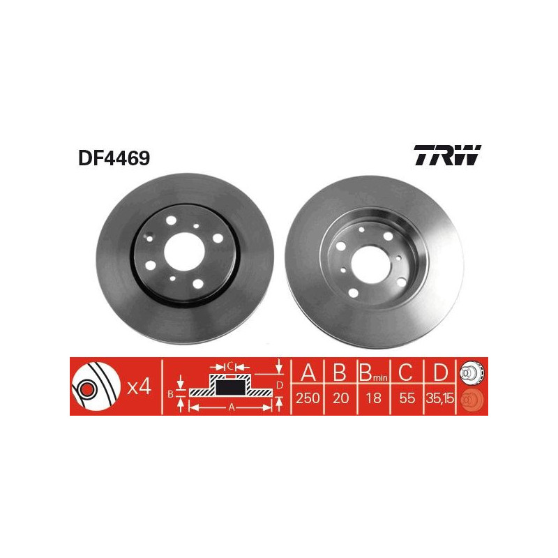 Disco freno asse anteriore - TRW