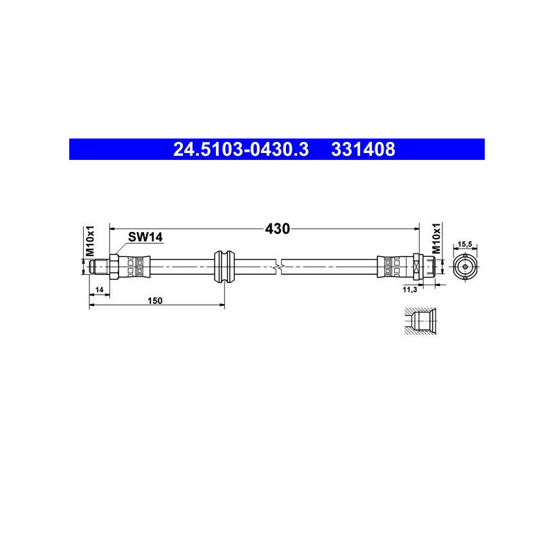 Flessibile freno asse anteriore - ATE
