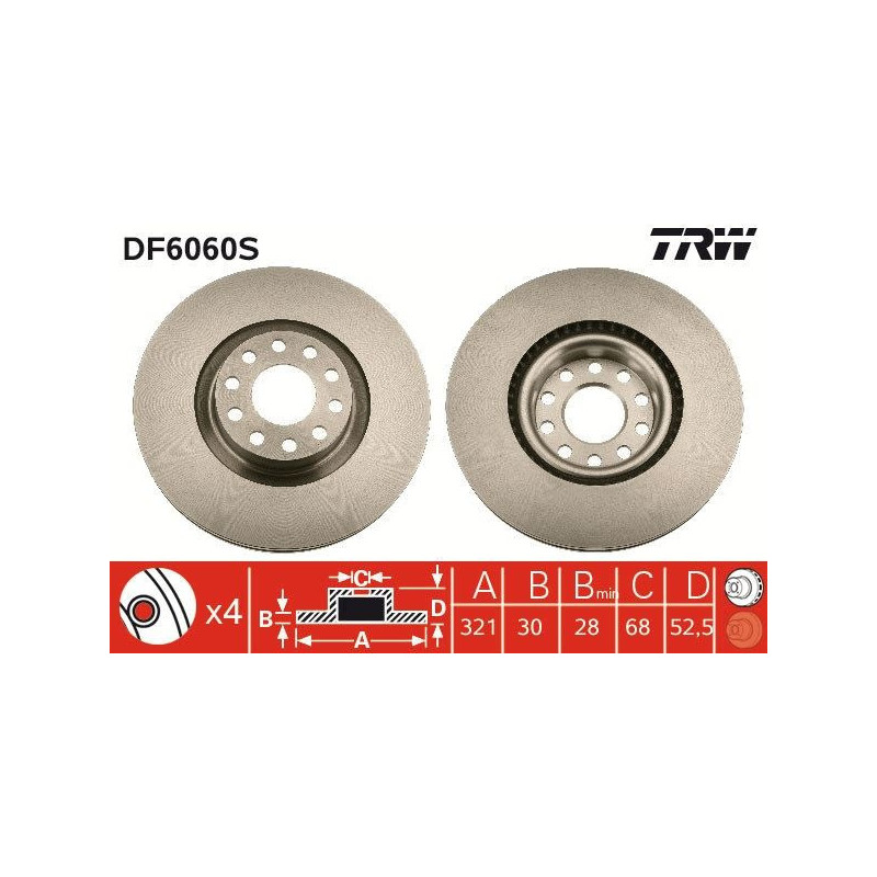 Disco freno asse anteriore - TRW