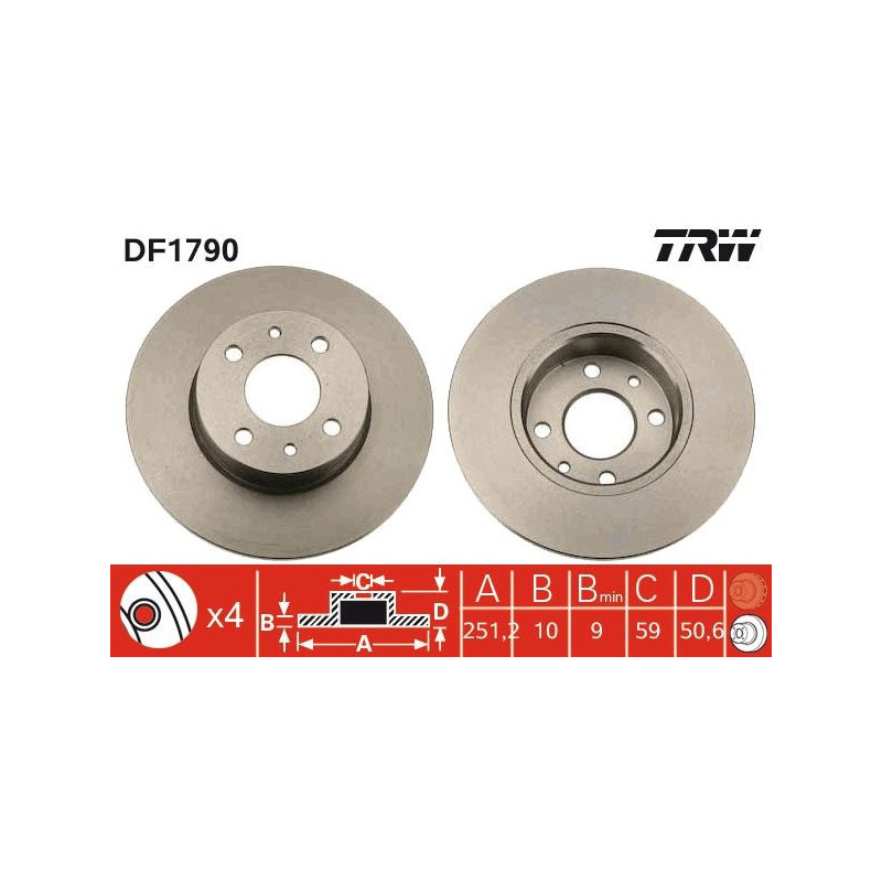 Disco freno asse posteriore - TRW