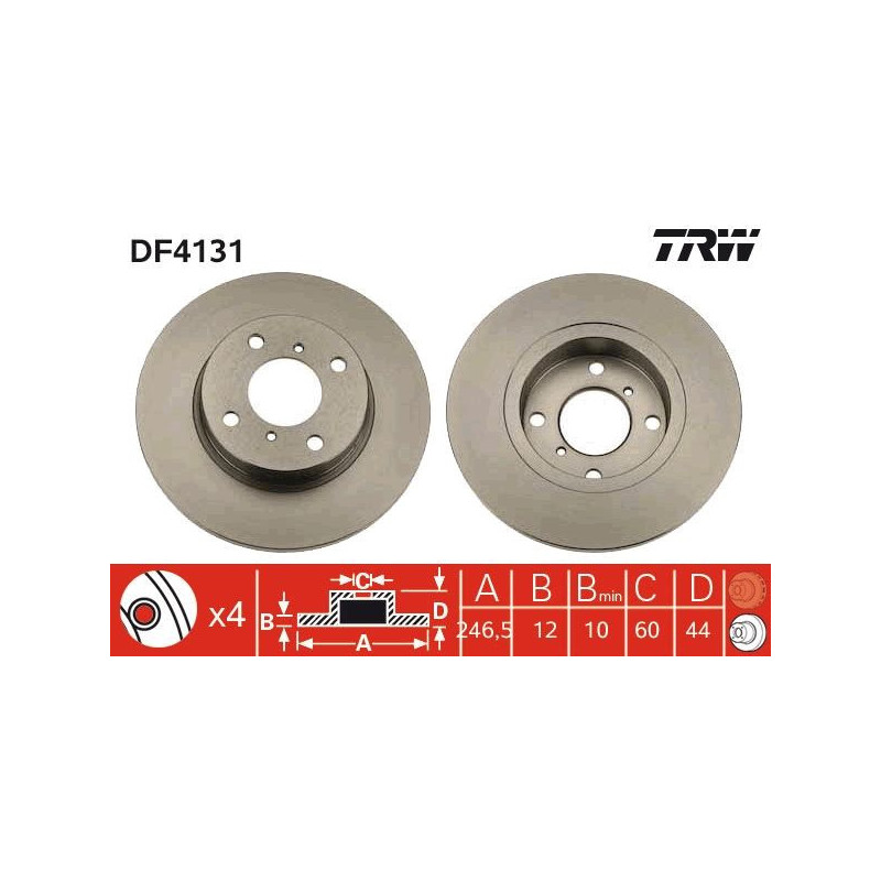 Disco freno asse anteriore - TRW