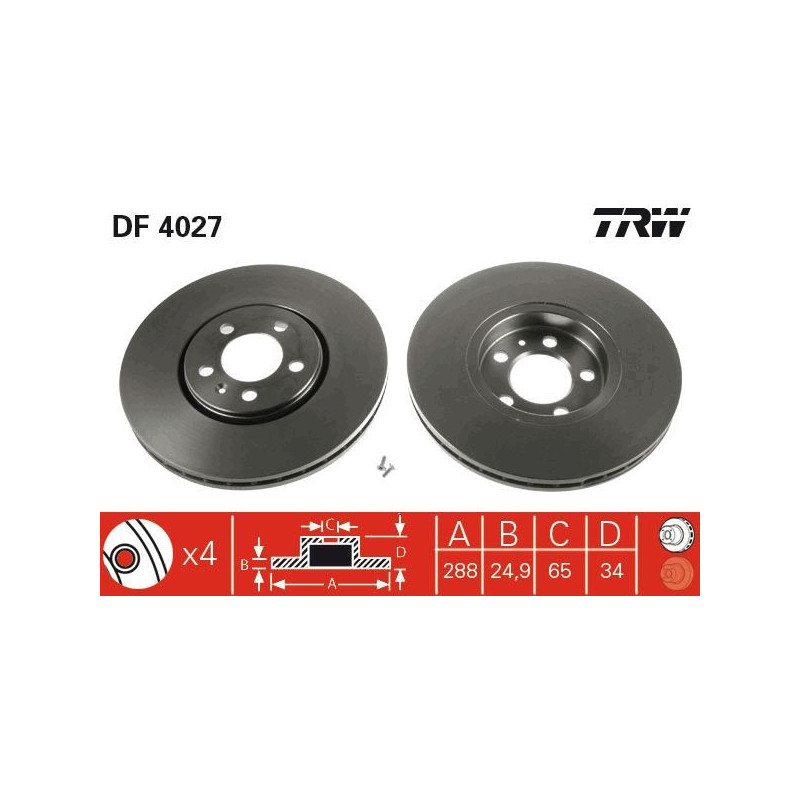 Disco freno asse anteriore - TRW