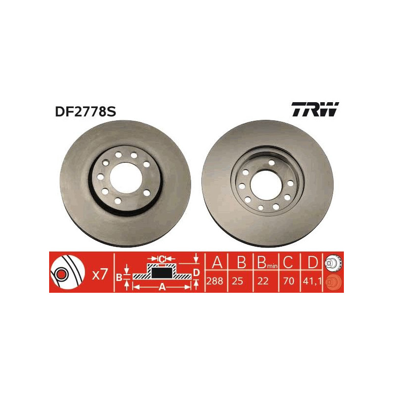 Disco freno asse anteriore - TRW