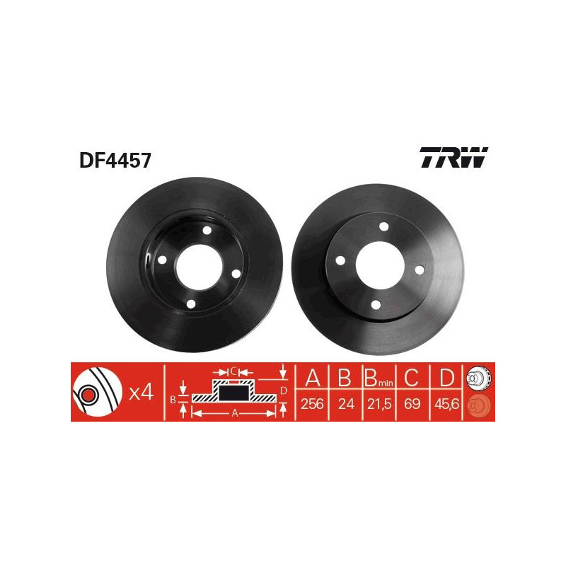 Disco freno asse anteriore - TRW